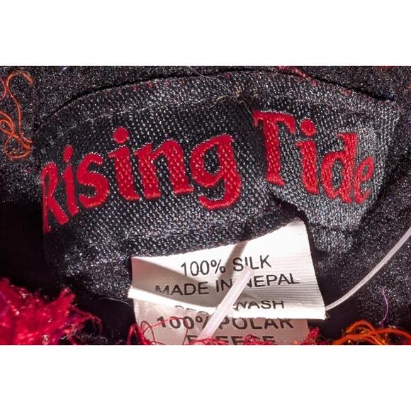 NWT Rising Tide 100% Recycled Silk Mittens Polar Fleece Line Multicolor One Size - Picture 3 of 8
